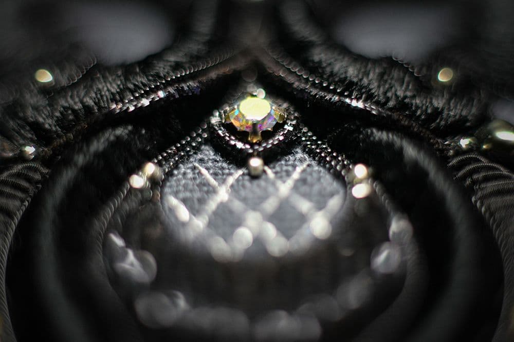 a close up of high relief embroidery