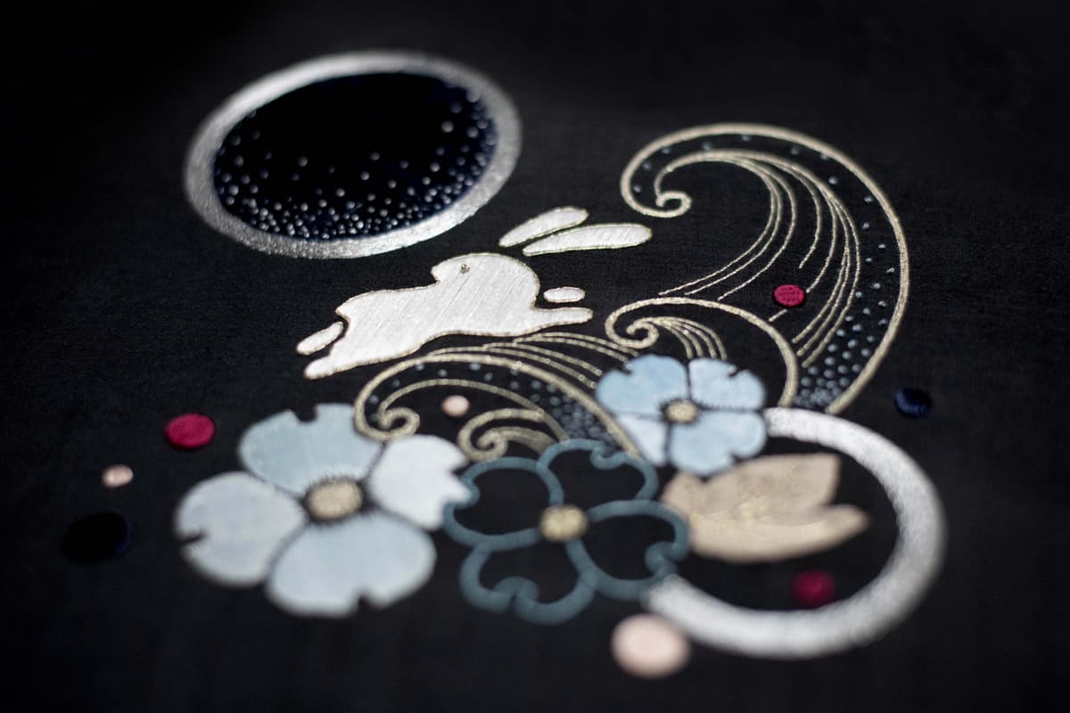 silk embroidery work