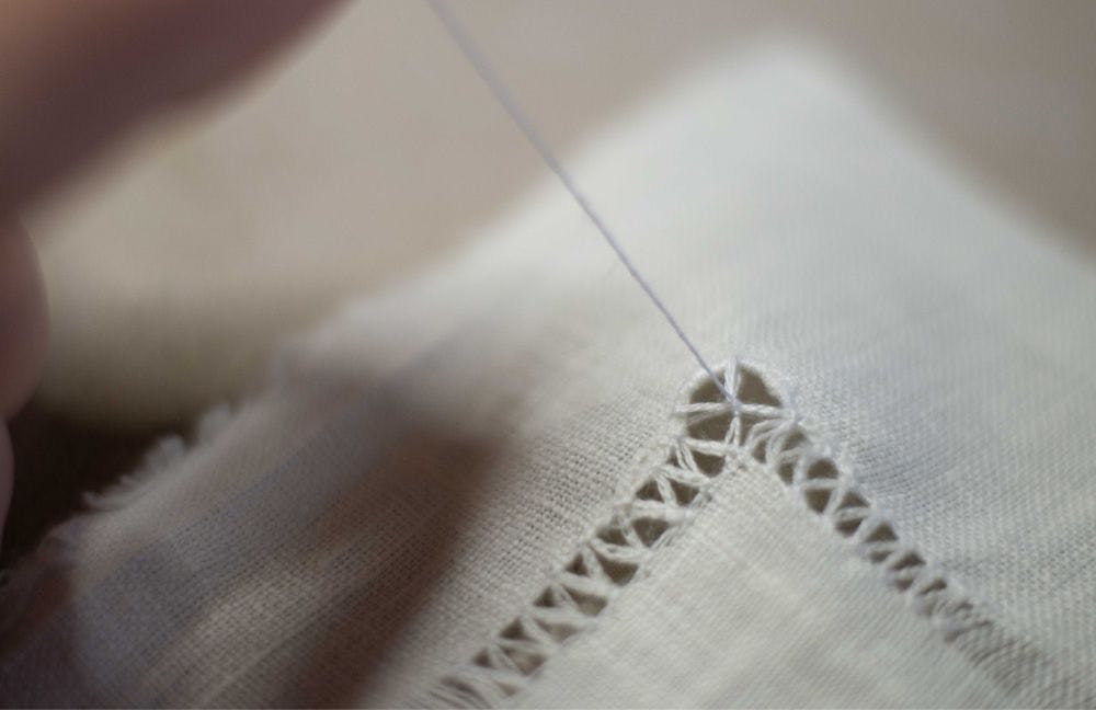 pulled-thread embroidery element