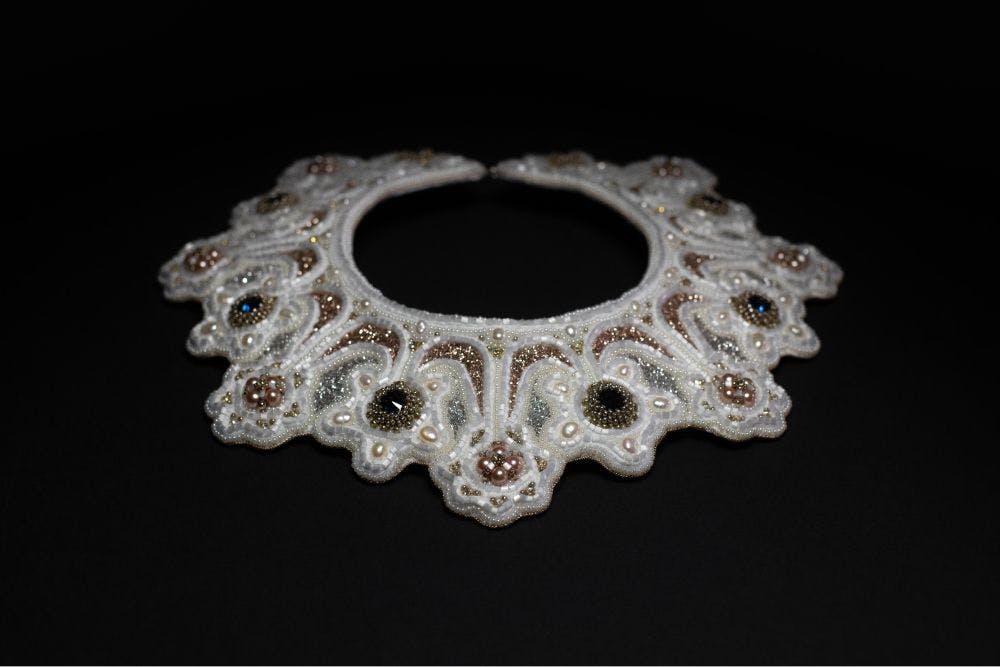 a view of an embroidered Russian Tiara 