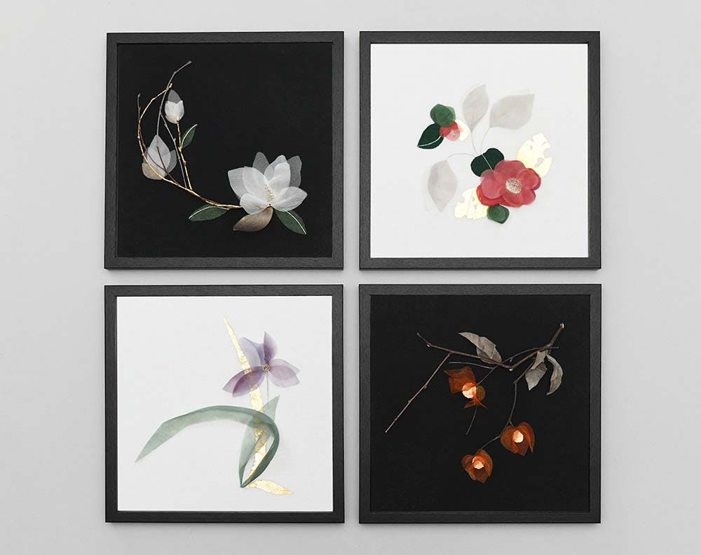 four framed pictures represent four seasons