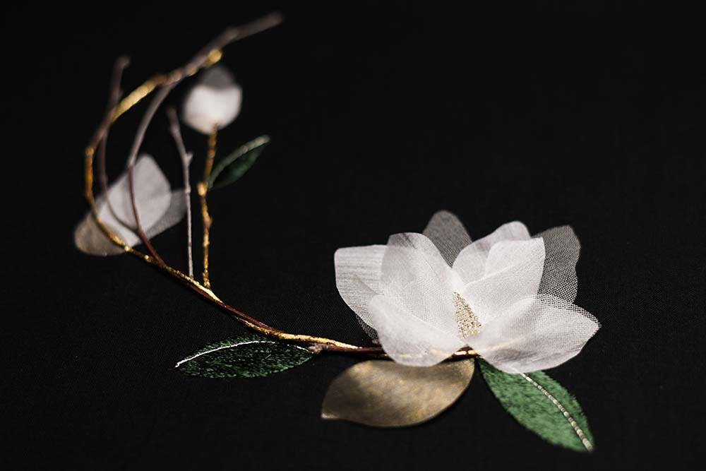 magnolia blossom made of silk