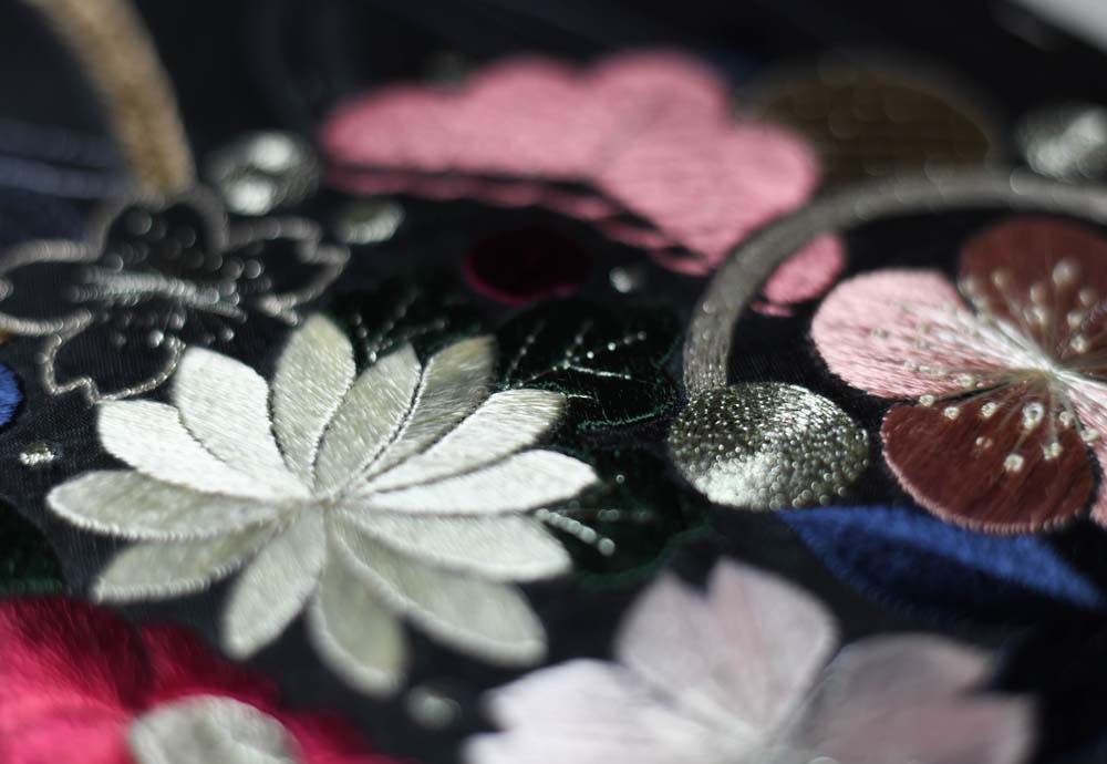 a closeup of an embroidery piece