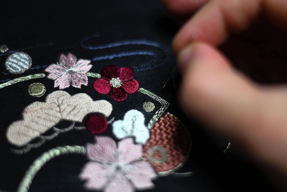 a fragment of nuido embroidery