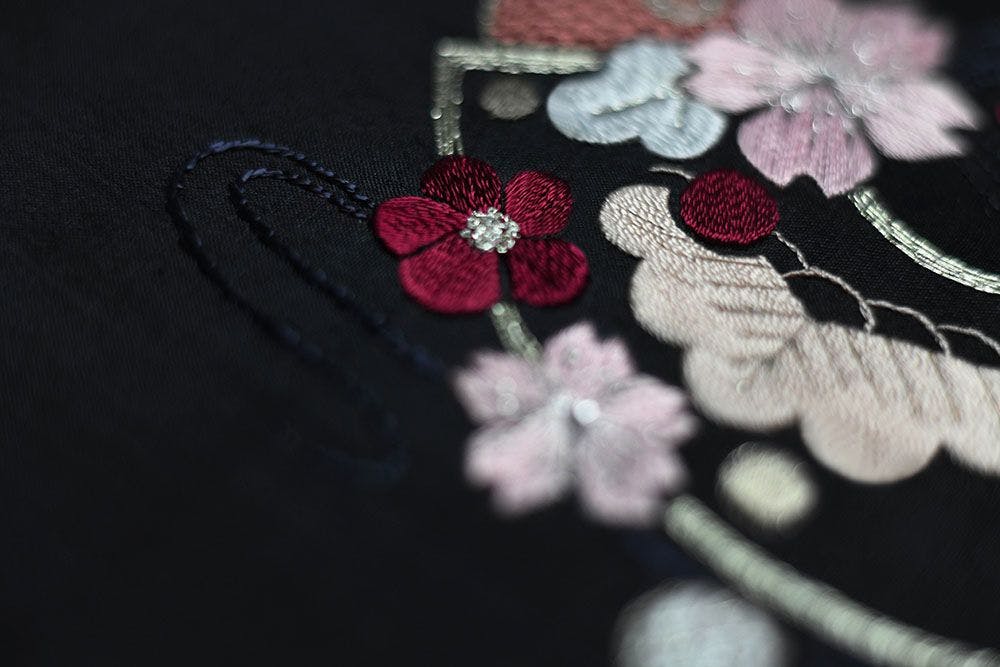 embroidered Japanese cedar